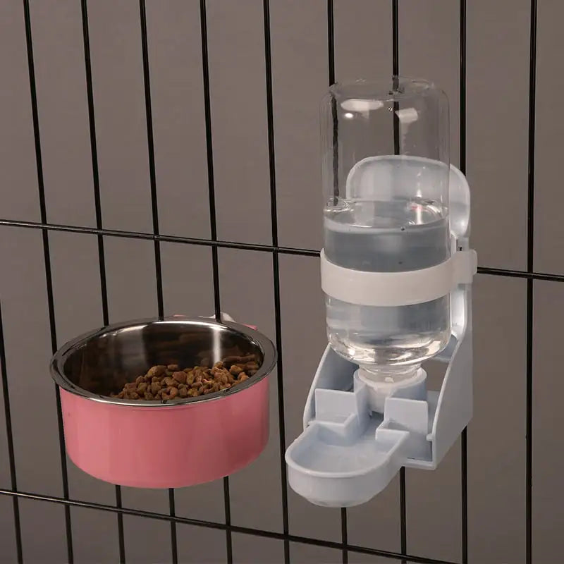 Stainless Steel Hanging Cat Water Bowl with Neck Guard